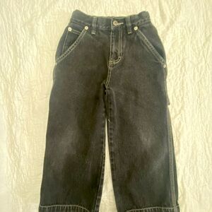 Vintage Y2K Northern Getaway Kids Black Denim Carpenter Baggy Jeans Size 5